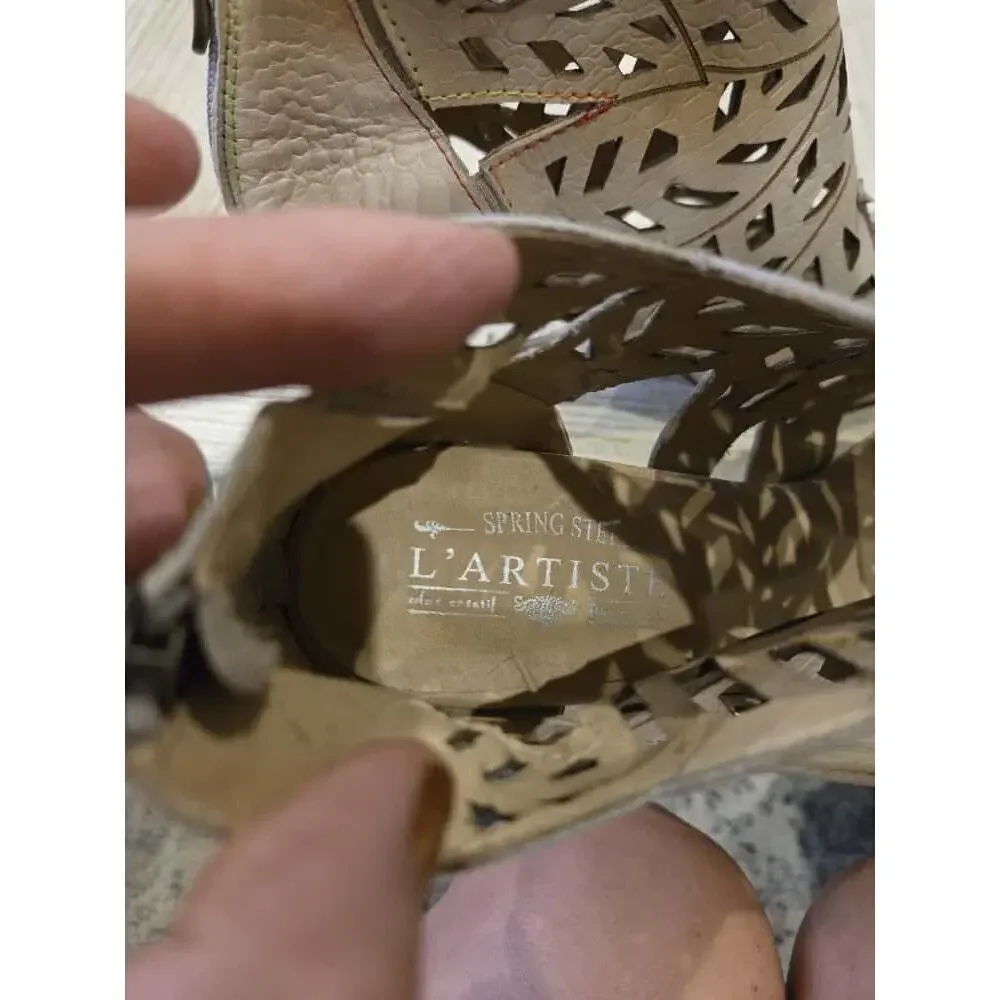 Spring Step Amora Women's Beige Strappy Sandals Size 10 High Heel